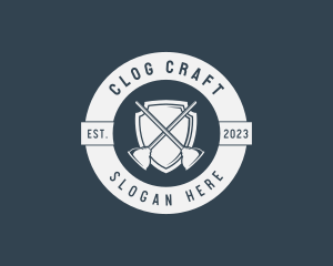 Clog - Plumbing Plunger Shield logo design