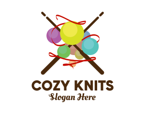 Knitting Yarn Ball  logo design