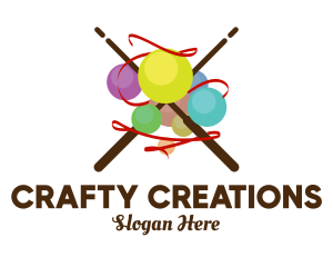 Hobby - Knitting Yarn Ball logo design