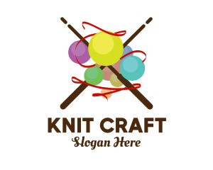 Knit - Knitting Yarn Ball logo design