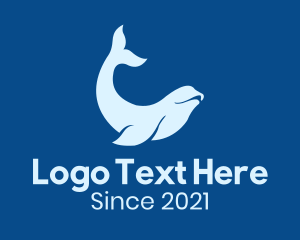 Oceanarium - Elegant Beluga Whale logo design