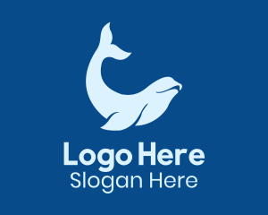 Elegant Beluga Whale Logo