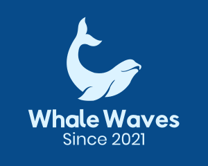 Whale - Elegant Beluga Whale logo design