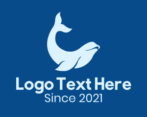 Marine Biology - Elegant Beluga Whale logo design