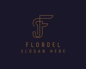 Minimalist Letter F Company logo design