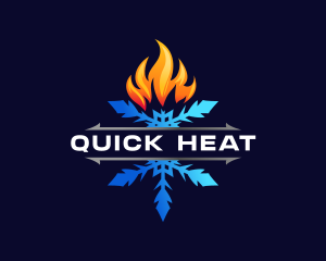 Fire Snowflake Heating logo design