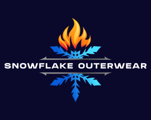 Fire Snowflake Heating logo design