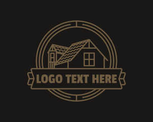Real Estate - Construction Roofing Badge logo design