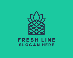 Minimalistic Line Art Pineapple logo design