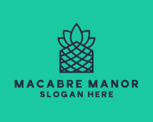 Minimalistic Line Art Pineapple logo design