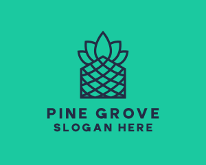 Minimalistic Line Art Pineapple logo design