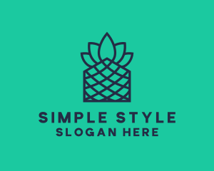 Minimal - Minimalistic Line Art Pineapple logo design