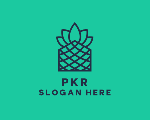 Minimalistic Line Art Pineapple logo design