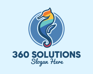 Colorful Seahorse Aquarium logo design