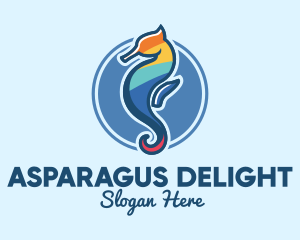 Colorful Seahorse Aquarium logo design