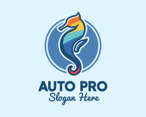 Lgbtq - Colorful Seahorse Aquarium logo design