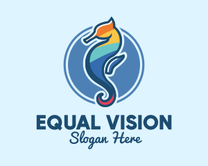 Equality - Colorful Seahorse Aquarium logo design