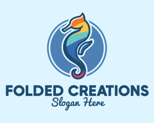 Colorful Seahorse Aquarium logo design