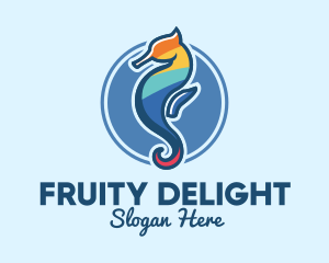 Colorful Seahorse Aquarium logo design