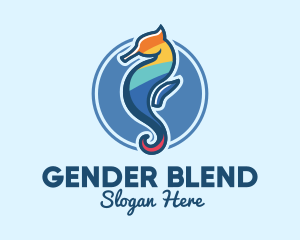 Gender - Colorful Seahorse Aquarium logo design