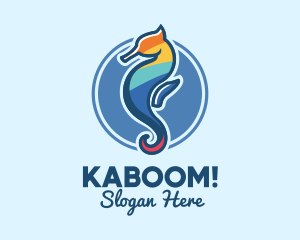 Colorful Seahorse Aquarium logo design