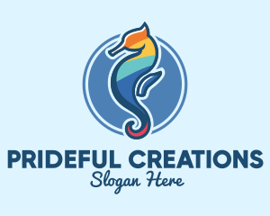 Pride - Colorful Seahorse Aquarium logo design