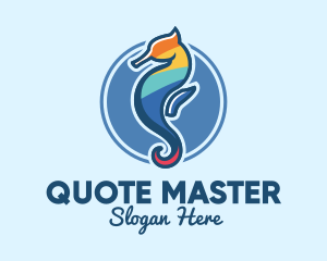 Colorful Seahorse Aquarium logo design