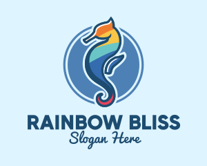 Lgbtq - Colorful Seahorse Aquarium logo design