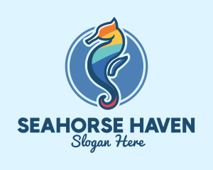 Seahorse - Colorful Seahorse Aquarium logo design