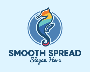 Colorful Seahorse Aquarium logo design