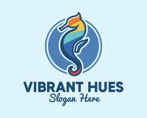 Colorful - Colorful Seahorse Aquarium logo design