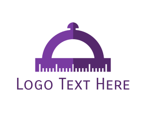 Mathematics - Purple Cloche Protractor logo design