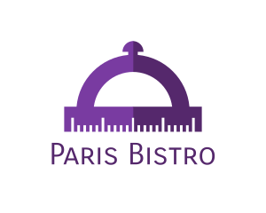 Purple Cloche Protractor logo design