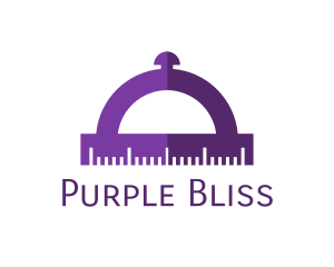 Purple Cloche Protractor logo design