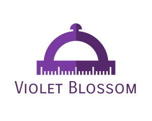 Purple Cloche Protractor logo design