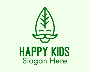 Happy Leaf Man  logo design