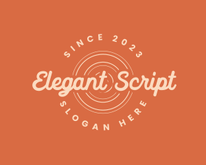 Retro Script Business logo design