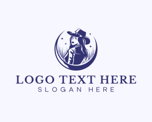 Woman - Cowgirl Hat Mexico logo design