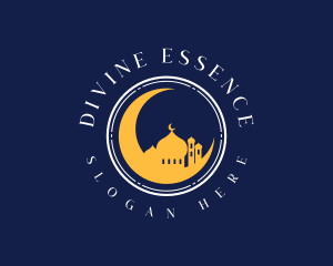 Allah - Muslim Mosque Moon logo design