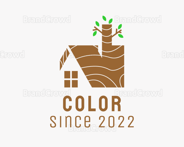 Wood Cabin Real Estate Logo