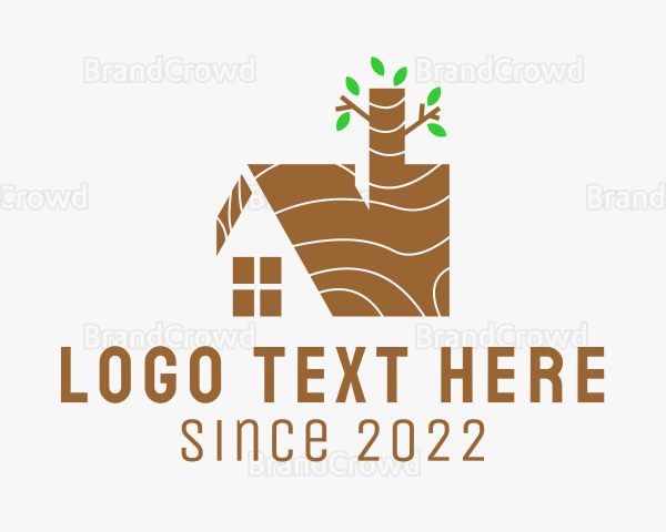 Wood Cabin Real Estate Logo