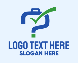 Blue Luggage Question logo design