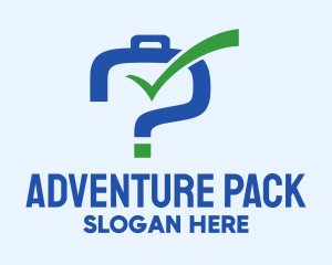 Backpack - Blue Luggage Question logo design