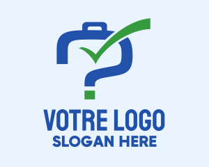 Backpack - Blue Luggage Question logo design