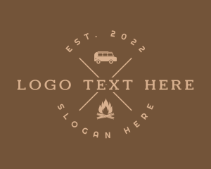 Hippie - Campfire Adventure Trip logo design