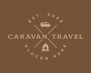 Caravan - Campfire Adventure Trip logo design