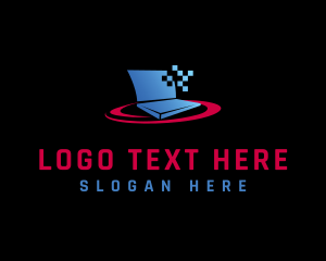 Laptop Pixel Technology logo design