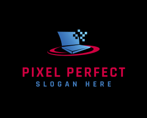 Computer Laptop Pixel  logo design