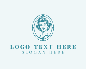 Woman - Retro Woman Hair Salon logo design