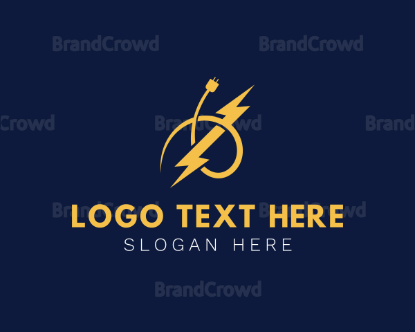 Electric Socket Lightning Bolt Logo